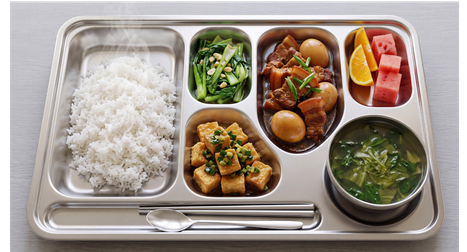 Suất ăn công nghiệp thuần Việt khay 5 ngăn
